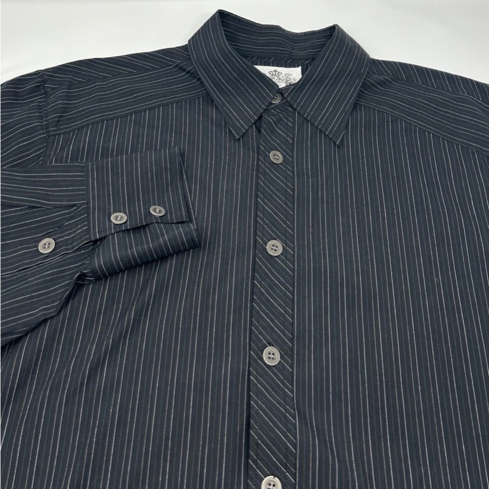 Red Level 9 1763 Mens Black Gray Striped Longsleeve Shirt XL‎ - Picture 5 of 12